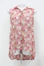 Camisa biganson feminina estampada com Barra Mullet e Plissado