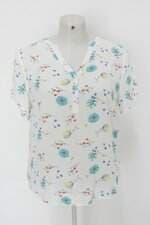 Blusa amaram feminina branca estampada com Barra Mullet