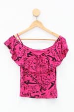 Blusa Infantil rovitex rosa estampada