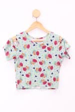 Blusa Infantil verde estampada