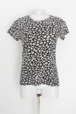 Blusa hering feminina preta animal print 